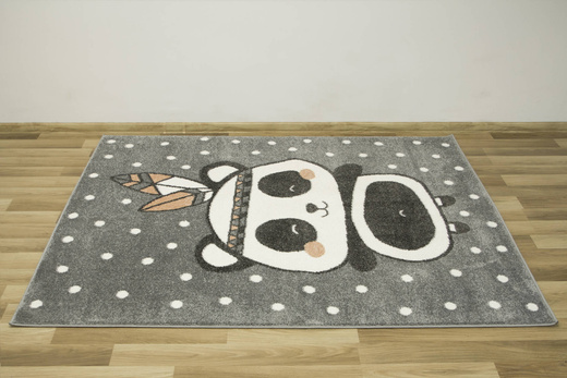 Dywan Dziecięcy Lima 9371A l.grey/rose Szary Róż Panda Indianin