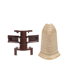 Narożnik zewnętrzny i element mocujący (rak) do listwy przypodłogowej Premium Cezar 137 Dąb Riverside Mat