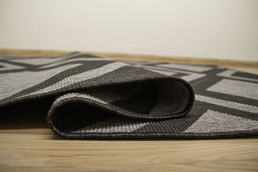 Dywan Dwustronny Sznurkowy Brussels 205386/11010 n.silver Antracyt Szary Romby Outdoor