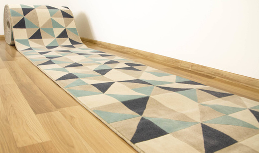 Chodnik Canvas Trójkąty Szary Turkus Granatowy szerokość 80 cm