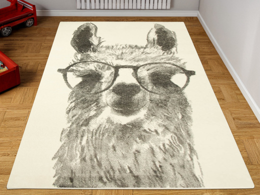 Dywan Dziecięcy Lima 9506A cream/l.grey Szary Krem Lama w Okularach