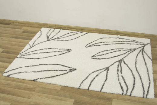 Dywan Shaggy 74303/960 Lille Krem Szary Liście