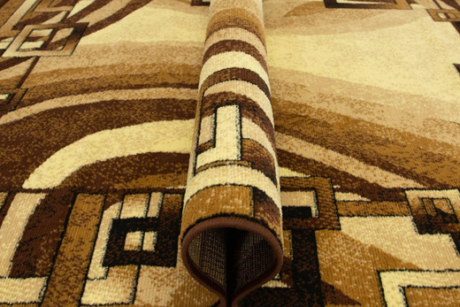 Dywan GOLD 355/12 Fale Geometria Brąz Beż