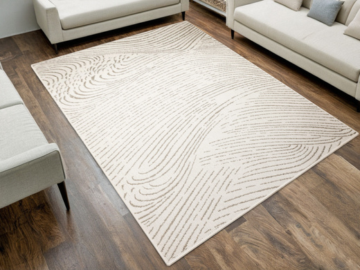 Dywan Dwustronny Sznurkowy Brussels 205784/10620 linen Jasny Beż Krem Liście Outdoor