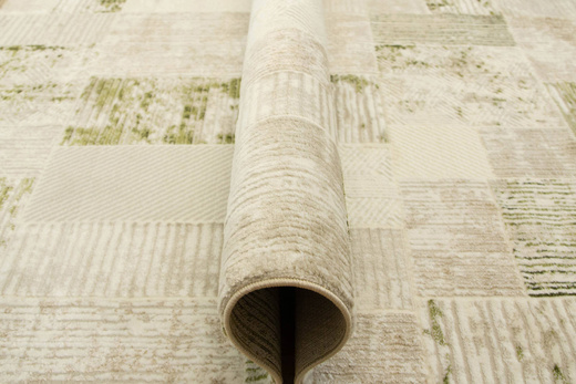 Dywan Home 384 cream/green Beżowy Oliwkowy Krem Kwadraty