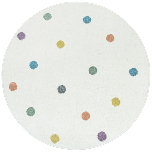 Okrągły Dywan Lima C275A cream/lila Krem Kropki