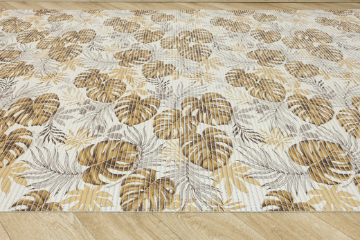 Mata Łazienkowa 265B Monstera Beż szerokość 130 cm