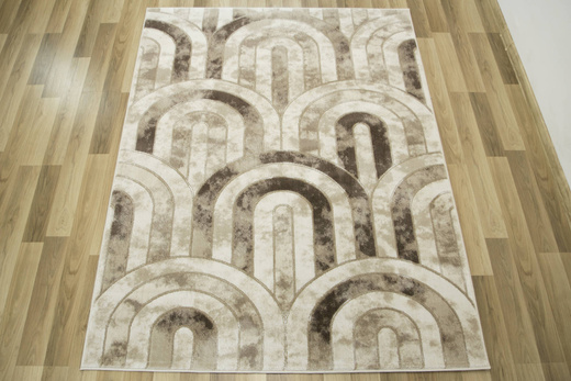 Dywan Felix 9303A l.beige/d.beig Lśniący Marmur Krem Beż Półkola