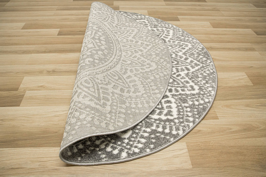 Okrągły Dywan Lima G757A l.grey/white Mandala Szary Krem