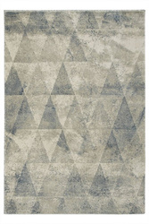 Dywan WORLD 78312/542 Niebieski Beż Krem Trójkaty Przetarty