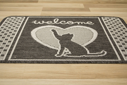 Wycieraczka FLEX 119149/80 Grafit Srebrny Kotek Welcome