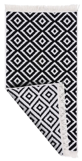 Dwustronny Dywanik Chodniczek Orient Wzór 6 Romby Czarne Aztecie