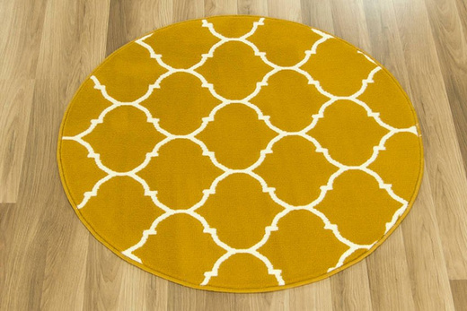 Okrągły Dywan Luna 502682/89955 mustard Musztardowo Kremowy