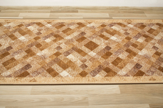 Antypoślizgowy Caro 17 Brąz Beż Romby szerokość 80 cm