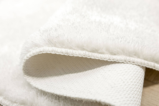 Dywan Okrągły Shaggy Antypoślizgowy Malmo Biały