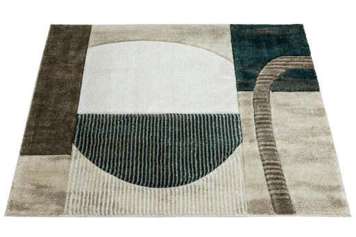 Dywan Kandy N372A l.beige/emeral Butelkowa zieleń Beż Fryz
