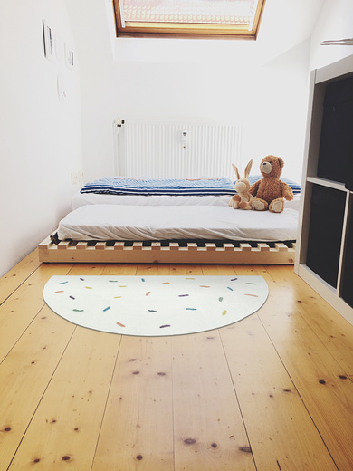 Dywan Półokrągły Dziecięcy Lima M039A cream/blue Krem Kreski