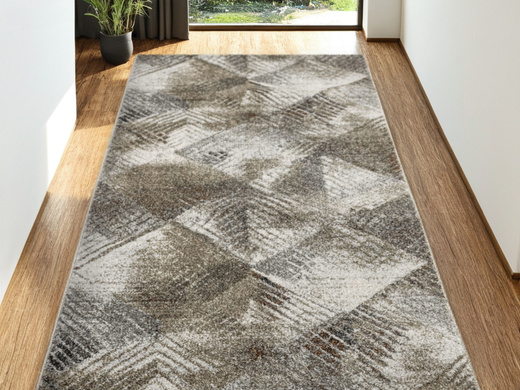 Chodnik Ponte N858A Beige Szary Brąz Romby szerokość 100 cm