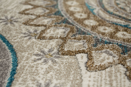 Dywan 7034A cream/t.beige Zer Lux Krem Złoty Szary Rozety