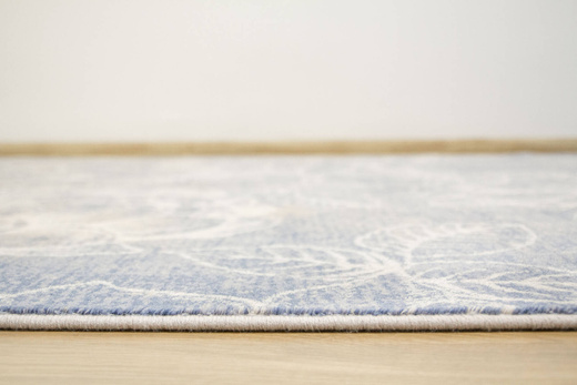 Wełniany Dywan Isfahan Rhode Beige Niebieski Beżowy Kwiaty