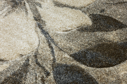 Dywan Kandy N040A l.beige/m.beig Szary Beżowy Kwiaty Grafit Fryz