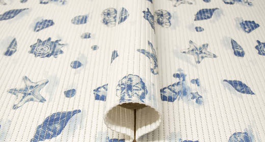 Mata Łazienkowa softy-tex 820 Krem Niebieski Muszelki szerokość 65 cm