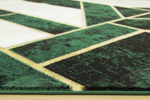 Dywan Diamond K4423Y green Butelkowa Zieleń Marmur Geometryczny Kreski