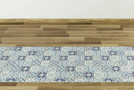 Mata Łazienkowa Softy-tex 828 patchwork niebieski szerokość 65 cm