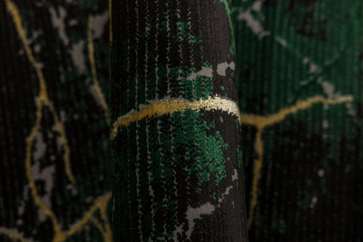 Dywan Diamond K8716Z Green Butelkowa Zieleń Złoty Marmur