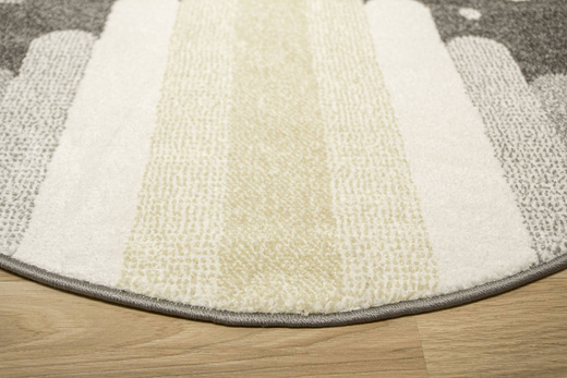 Okrągły Dywan Lima G756A d.grey/cream Rakieta Szary żółty Krem