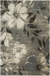 Dywan Kandy N040A l.beige/m.beig Szary Beżowy Kwiaty Grafit Fryz