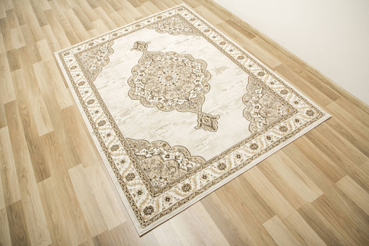 Dywan Elisa PF17B Brown/Gold Złoty Krem Ornament