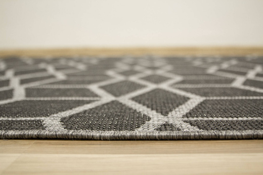 Dywan Dwustronny Sznurkowy Brussels 205178/11020 night Night Antracyt Szary Romby Outdoor