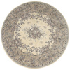Okrągły Wełniany Dywan Isfahan Dafne Alabastrowy