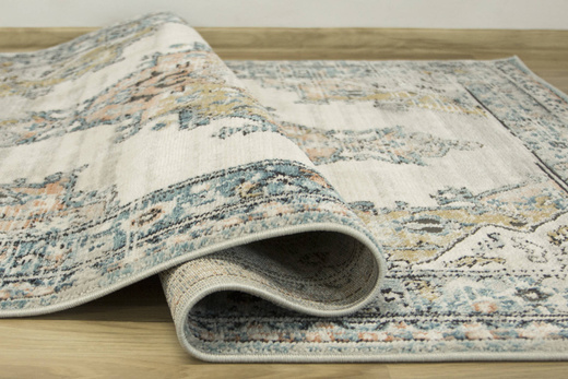 Dywan Lucca 8604B l.grey/cream Ornamentowy Krem Turkus Łosoś