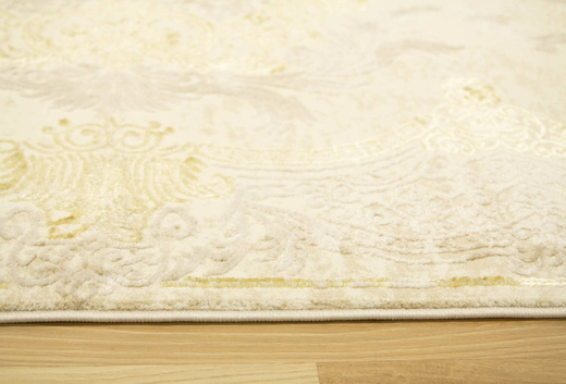 Lśniący Dywan Allora Plus 9435A cream/cream Ornament Krem Beż Złoty