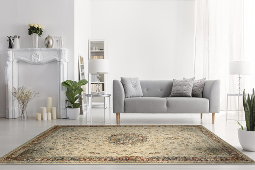 Wełniany Dywan Dywilan Omega Kordoba Koniak Ornament