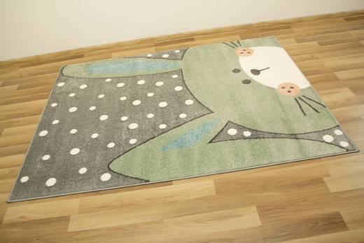 Dywan Dziecięcy Lima 1316C l.grey/green Szary Oliwkowy Króliczek