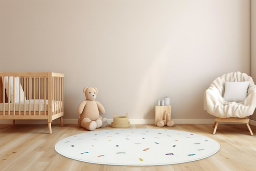 Okrągły Dywan Lima M039A cream/blue Krem Kreski