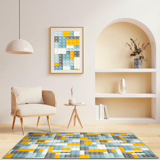 Wykładzina Dziecięca Klocki Orange szerokość 4 m