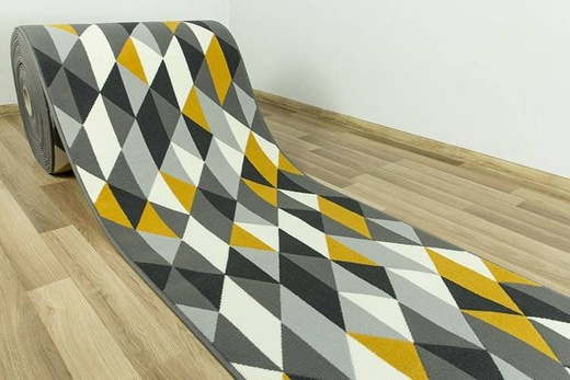 Chodnik luna 503652/89915 żółte trójkąty szerokość 70 cm