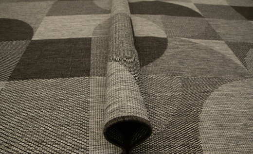 Dywan Dwustronny Sznurkowy Brussels 205498/11010 night silver Szary Grafit Geo Outdoor