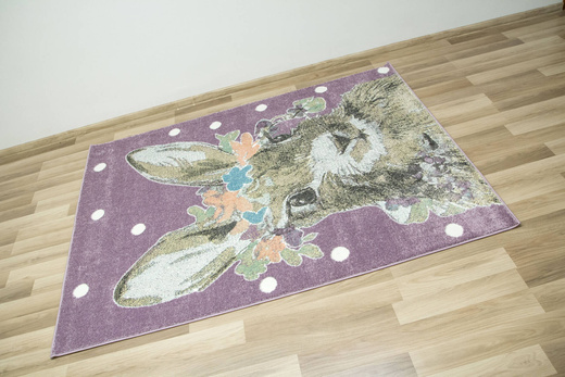 Dywan Dziecięcy Lima G755A lila/yellow Fiolet Zajączek