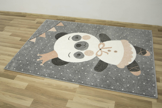 Dywan Dziecięcy Lima C883A l.grey/cream Różowy Szary Baletnica Panda