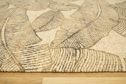 Wełniany Dywan Tempo Natural-B Feath Krem Beż Liście