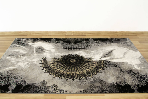 Dywan Tender 27237A black/l.grey Czarny Beż Krem Ornament Boutique