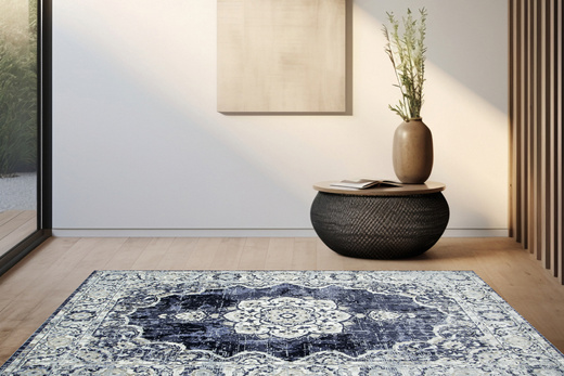 Dywan Victoria 7094A l.blue/cream Ornament Niebieski Krem