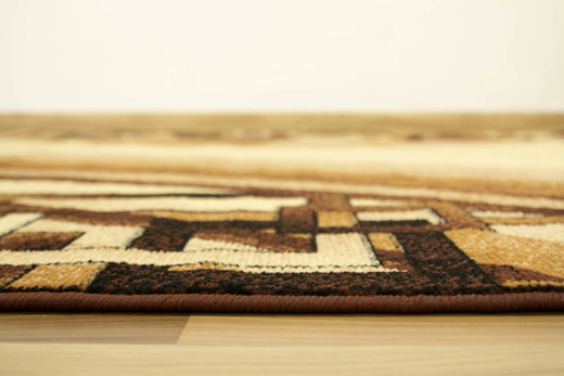 Dywan GOLD 355/12 Fale Geometria Brąz Beż