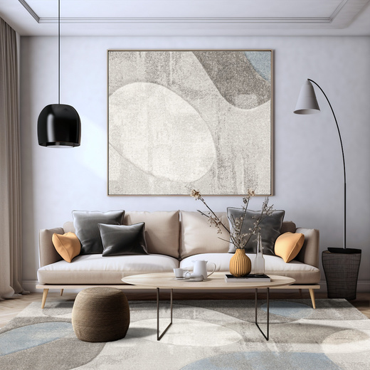 Dywan Kandy N414A l.grey/blue Szary Niebieski Krem Fryz