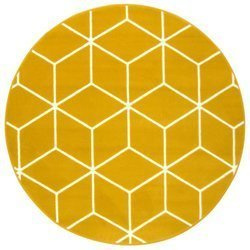 Okrągły Dywan LUNA 503746/89955 mustard Musztardowo Kremowy